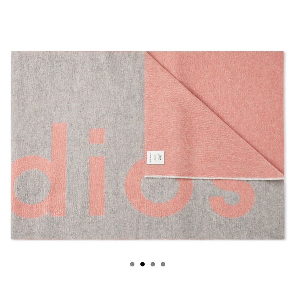 Acne Studios Logo Scarf Pink & Gray